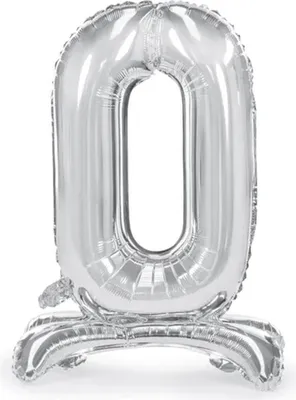 Produktbild von Stehender Folienballon Ziffer 0 70cm silber 73125