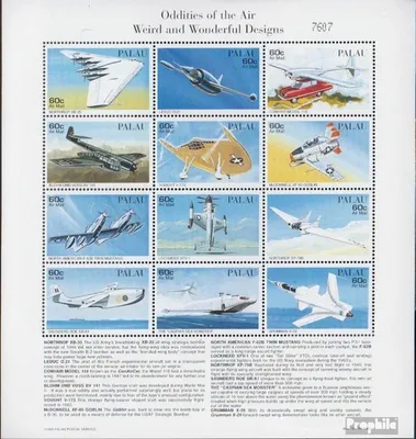 Produktbild von Briefmarken Palau-Inseln 1996 Mi 1142-1153 Zd-Bogen (kompl.Ausg.) postfrisch Besondere Flugzeugkonstruktionen