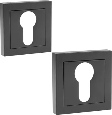 Produktbild von Quadratische Türrosette PZ/BB, matte schwarze Abdeckplatte, 52 x 52 mm