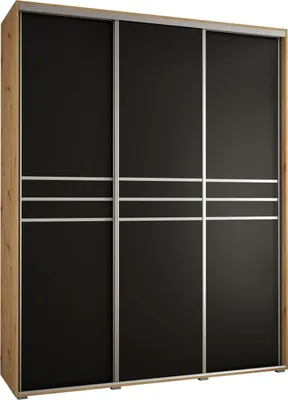 Produktbild von MEBLE KRYSPOL Davos 10 Schrank, drei Türen - 235,2x190x60 cm - Artisan Schwarz Silber