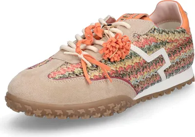 Produktbild von Damen Sneaker mehrfarbig aus Textil und Leder mit herausnehmbarem Leder-Wechselfußbett