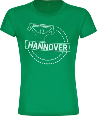 Produktbild von multifanshop Damen T-Shirt - Hannover - Meine Fankurve, grün, Größe S