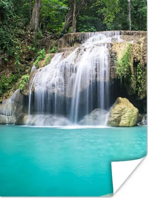 Produktbild von MuchoWow® Poster Wasser - Wasserfall - Bäume 60x80 cm - Schlafzimmer Dekoration