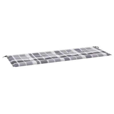 Produktbild von vidaXL Gartenbank-Auflage Grau Karomuster 150x50x4 cm Oxford-Gewebe