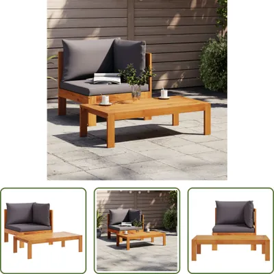 Produktbild von The Living Store 2-tlg. Garten-Sofa-Set mit Kissen Massivholz Akazie