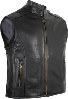 Produktbild von Lederkutte mit Reißverschluss, Kutte, Bikerweste, rockerweste, Motorrad Weste,(4XL)