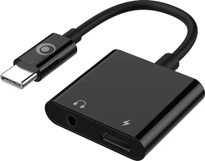 Produktbild von BigBen Connected, USB-C / 3.5mm Klinke und USB-C Ladeadapter 60W, Schwarz