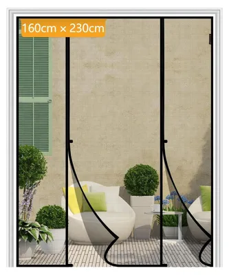 Produktbild von Fliegengitter Tür Magnet 160x230cm Schwarz Ohne Bohren Insektenschutz Balkontür