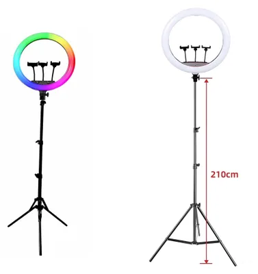 Obrázek produktu pro LED RGB kruhové světlo na selfie a natáčení se stativem a dálkovým ovládáním 45 cm