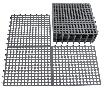 Zdjęcie produktu dla Maty pod prysznic, płytki podłogowe typu "klik", 24 sztuki, 31x31 cm, PVC, antypoślizgowe, do użytku w łazience, basenie, na tarasie, balkonie