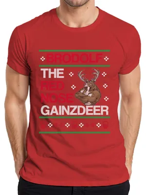 Immagine prodotto di Maglietta di Brodolf il Naso Rosso Gainzdeer Herren, Rot, XXL