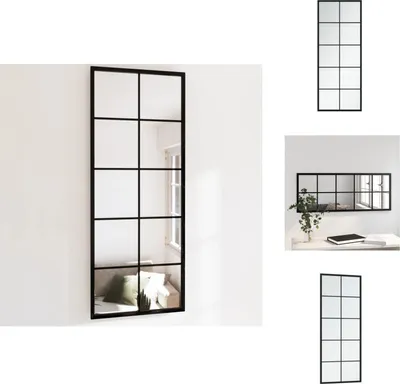 Zdjęcie produktu dla vidaXL Lustro ścienne czarne 100x40 cm metalowe - Lustro
