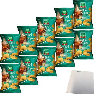 Produktbild von Funny-Frisch Salt & Vinegar Kesselchips VPE (10x120g Packung) + usy Block