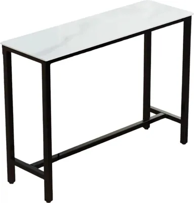 Zdjęcie produktu dla Stół barowy Bolt Edge Milano – 120 cm – wzór marmuru – biały szary – do kuchni i salonu – dla 4–6 osób