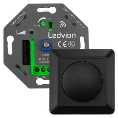Produktbild von Ledvion Smart LED Dimmer Schalter 250W 240V schwarz Abdeckrahmen dimmbar