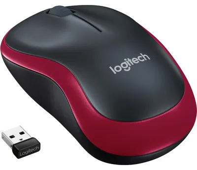 Zdjęcie produktu dla Logitech M185, Oburęczny, Optyczny, RF Wireless, 1000 DPI, Czerwony