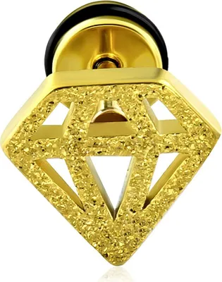 Produktbild von Fake Plug Edelstahl Diamant Fakeplug Ohr Piercing Ohrstecker Damen Herren Autiga® gold