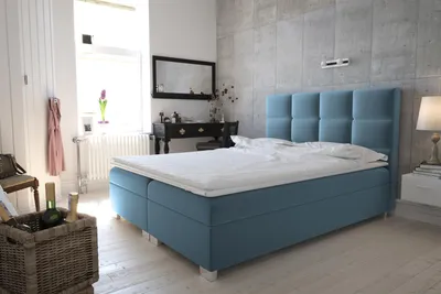 Produktbild von Velours Polsterbett KANADA mit 2x Bettkasten, Doppelbett mit Topper 5 cm, Bett mit Federkerns (Stoff: alfa 14 - cappucino, Breite: 180 cm)
