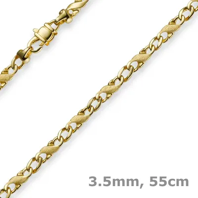 Produktbild von 3,5mm Rockwellkette  X-Panzerkette Collier teilmattiert 585 Gelbgold 55cm Uni