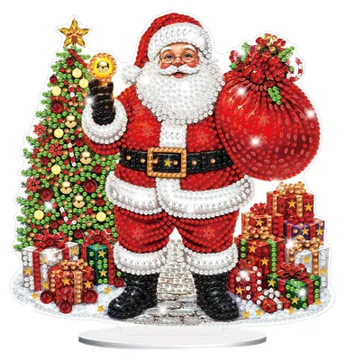 Diamond Painting Set Weihnachtsmann, 5D, DIY, 21x21 cm