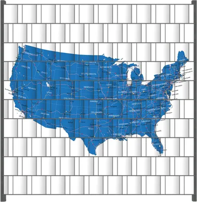 Produktbild von Wallario Zaunsichtschutz mit Motiv USA-Karte für Ein- und Doppelstabmatten Zäune in der Größe 200 x 200 cm