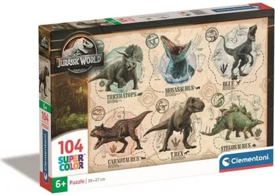 Immagine prodotto di Puzzle CLEMENTONI Jurassic World, 104 pezzi, 38 x 27 cm