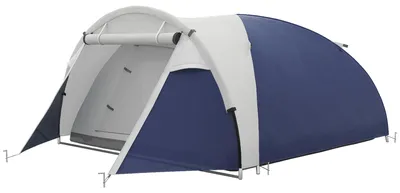 Produktbild von Campingzelt für 3-4 Personen, robust, mit Tragetasche, 2 Öffnungen, Zubehör, Blau
