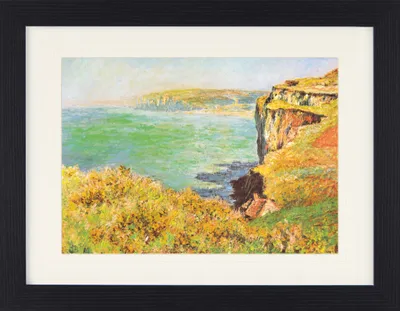 Produktbild von Claude Monet Gerahmtes Bild Mit Edlem Passepartout | Wand-Bilder | Im Bilderrahmen - Klippe in Varengeville, 1882 (30 x 40 cm)