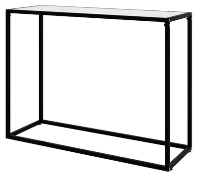 Produktbild von Konsolentisch Weiß 100x35x75 cm Hartglas Beistelltisch Moderner Wohnzimmertisch Stahlgestell