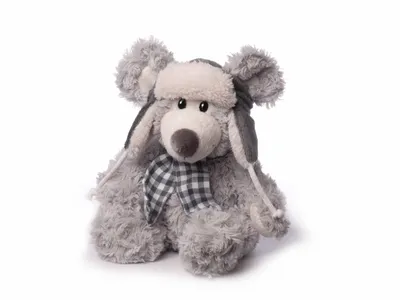 Produktbild von Kuscheltier Plüschtier Schmusetier Knuddelte graue Pilotenmaus 25 cm