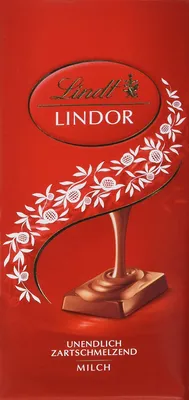 A close-up of a Lindt Lindor chocolate bar wrapper.