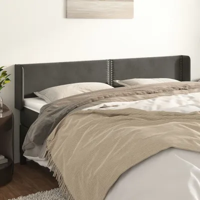 Produktbild von The Living Store Kopfteil mit Ohren Dunkelgrau 203x16x78/88 cm Samt