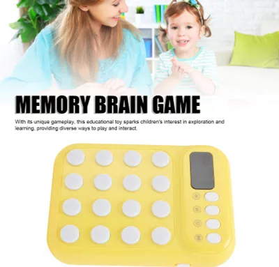 Produktbild von Handheld-Spiel für Kinder, elektronische Denksportaufgaben, Puzzle, Gedächtnis, Konzentrationstraining, Gelb