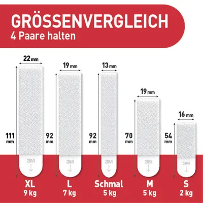Produktbild von Command™ Bilder-Montage-Strips, Weiß, XL, 4 Paare, Selbstklebend ohne Bohren