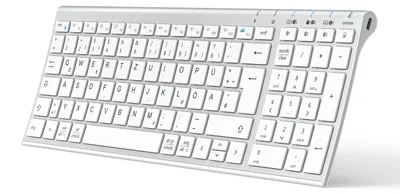 Obrázok produktu pre Bluetoothová klávesnica BK10, bezdrôtová klávesnica s 3 Bluetooth kanálmi, biela