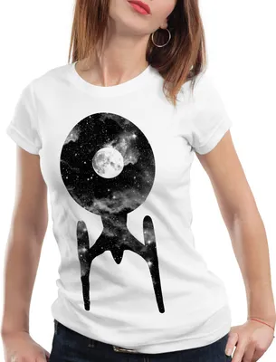 Produktbild von style3 Trek Raumschiff T-Shirt Damen trekkie star, Farbe:Weiß, Größe:S