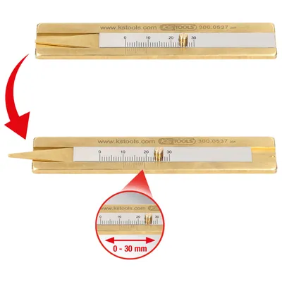 Obrázok produktu pre KS TOOLS Merač hĺbky dezénu pneumatík 0 - 30 mm - 300.0537