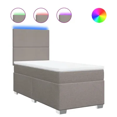 Produktbild von vidaXL Boxspringbett mit Matratze Taupe 90x190 cm Stoff