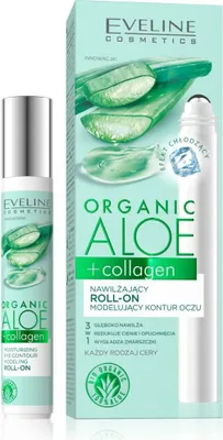 Produktbild von Eveline Organic Aloe+Collagen Moisturizing Roll On Eye Contour roll-on mit Hydratationswirkung 15 ml