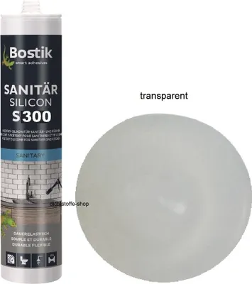 Produktbild von Bostik S300 Sanitärsilicon 300ml Kartusche 1K Sanitär Silikon Fugen Dichtstoff Transparent