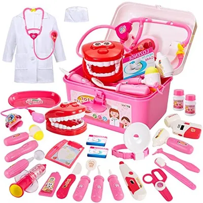 Immagine prodotto di Set per bambini "Dentista" - Kit medico - Gioco di ruolo - Con luci e suoni - 35 pezzi - Multicolore