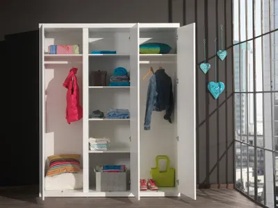 Produktbild von Lara Kleiderschrank 3-trg für Kinderzimmer Weiß