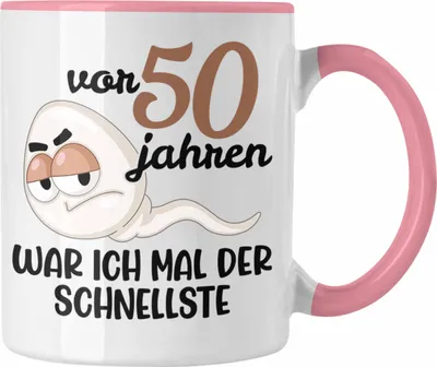 Produktbild von Trendation -  50. Geburtstag Tasse Mann Geschenk 50er Geschenkidee 50 Vater Männer Lustig Geschenke 50 Jahre Alt Mann Männer Vater (Rosa)