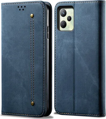 Obrázek produktu pro Pouzdro Realme C35, kožené flipové pouzdro typu kniha se stojánkem pro OPPO Realme C35 Blue
