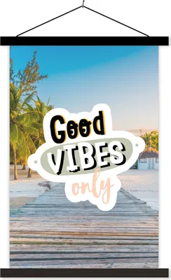 Produktbild von MuchoWow® Textilposter Sommer - Zitat - Strand 40x60 cm mit schwarzem Rahmen - Wanddekorationen