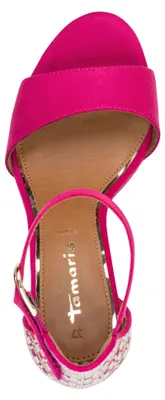 Produktbild von Tamaris Damen Sandalette elegant mit Blockabsatz und Tweed-Muster 1-28356-42, Größe:40 EU, Farbe:Pink