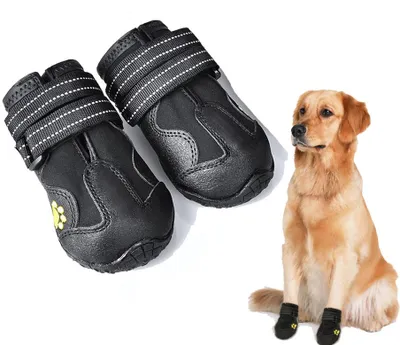 Immagine prodotto di Scarpe per cani – Protezione per zampe – 7,5 x 6,5 cm – Protezione per zampe – Protegge da danni – Scarpe per cani con cinturino regolabile – Adatte per interni ed esterni