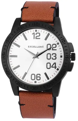Produktbild von Excellanc Herrenuhr mit Kunstlederionsarmband
