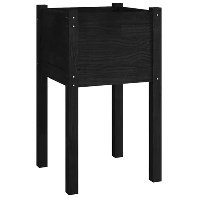 Produktbild von vidaXL Pflanzkübel Schwarz 40x40x70 cm Massivholz Kiefer