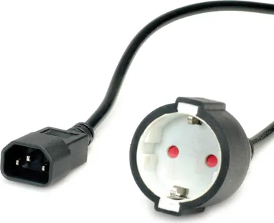 Produktbild von VALUE Netzkabel, C14 auf CEE7/3, max. 10A (2300W), nur für Verwendung an USV, schwarz, 0,3 m